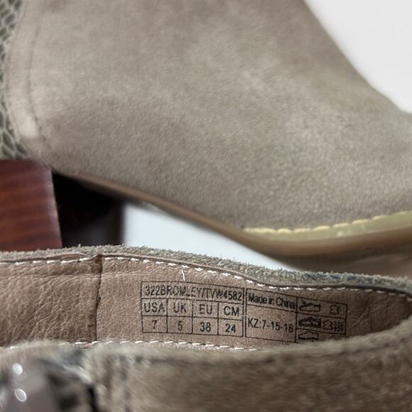 VIONIC Leather Booties Bromley Boots Zipper Ankle Taupe Gray Size 7 - Picture 12 of 15